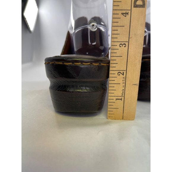 b.o.c born concept leather women's brown clogs mules size 10 pre-owned - Picture 6 of 15